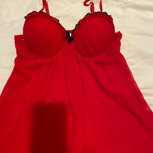 Red and black babydoll